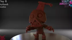 Stylized Cute Zombie 3D print model