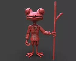 Stylized Frog Ninja 3D print model