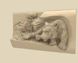 Tiger wall decor 3D models for artcam and aspire 3D print model