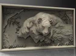 Tiger wall painting 3D models for artcam and aspire 3D print model