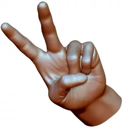 Victory sign hand male - 3D printable model 3D print model