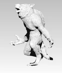 WareWolf statue Realistic 3D print model