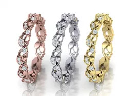 Weaving Leaves Diamonds Eternity Band 3D print model