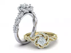 Weaving-Twisted Halo Engagement ring 3dmodel 3D print model