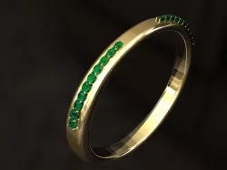 Wedding ring with 10 diamonds 3D print model