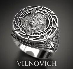 white wolf ring 3D print model