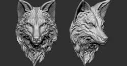 Wolf head 3D print model