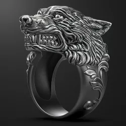 Wolf ring 3D print model