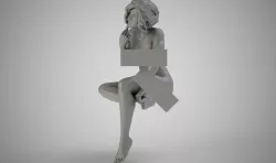 Woman Sitting and Chatting 3D print model