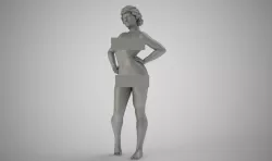 Woman Standing with Arms Akimbo 3D print model