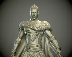 Young man  Warrior or Paladin pathfinder 3D print model  3D print model