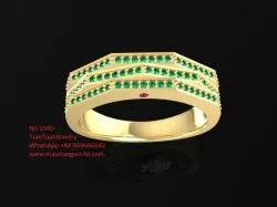 1590 Diamond men ring 3D print model