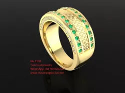1591 Diamond Men Ring 3D print model