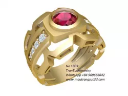 1803 Diamond Men ring 3D print model