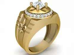 1812 Diamond Men Ring 3D print model
