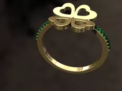 4 leaf clover Ring 3D print model