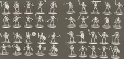 40 x 28mm Undead Skeleton Beastman Beastmen wargames Miniatures 3D print model