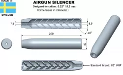 Airgun silencer superior caliber 22 3D print model