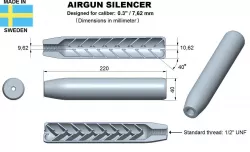 Airgun silencer superior caliber 30 3D print model