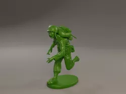 American soldier ww2 run A2 3D print model