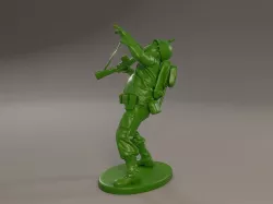 American soldier ww2 shooted A3 3D print model