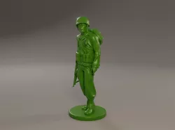 American soldier ww2 walk A2 3D print model