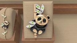 Baby panda brooch 3D print model