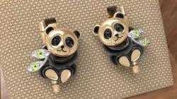 Baby panda earrings 3D print model