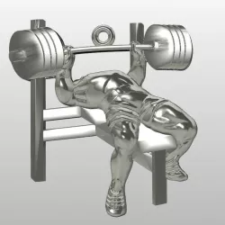Bench press GYM athlete pendant 3D print model