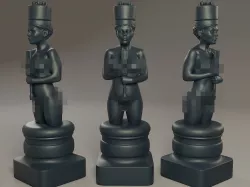 Black Chess Female King 3D print model