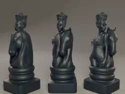 Black Chess Female knight 3D print model