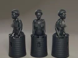 Black Chess Female Rook 3D print model