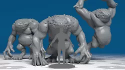 Blue Slaad - DnD Monster - 3 Poses 3D print model