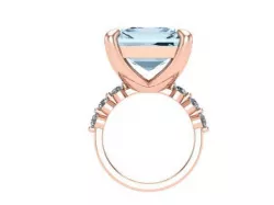 Blue topaz ring 3D print model
