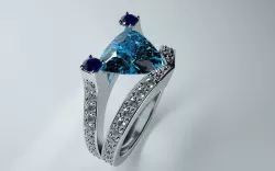 Blue trillion ring 3D print model