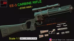 Boba Fett blaster EE 3 - Carbine Rifle - Star Wars  for Cosplay 3D print model