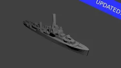 British River Class Frigate Warship 3D print model