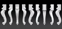 CABRIOLE CARVED Furniture Leg 3D Models  set - 014 3D print model