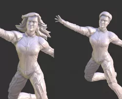 CAPTAIN MARVEL ENDGAME INSPIRITED FIGURE WITH 2 HEADS MODELS 3D print model