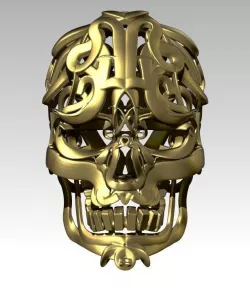 Carving Pattern Man Head Skull Wareframe  Pendant Jewel 3D print model