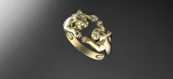 Cats Ring 3D print model