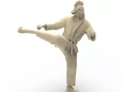 Chicken Roundhouse Kick 3D print model