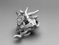 Crawling Demonic Screamer wih tentacles 3D print model