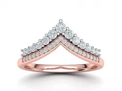 Crown Tiara ring Two in One  Chevron ring 3d model 3D print model