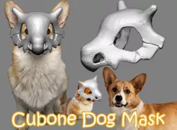 Cubone Dog Mask - Cubone Cat Pet Mask 3D print model