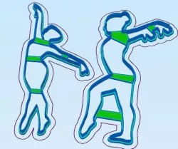 Dancer Girl  Cookie Cutter Set 3D print model