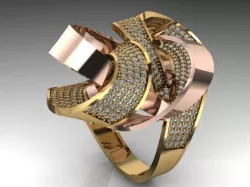 Fancy Ring Gold Silver 3D printing model 3D print model