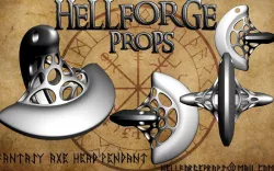 Fantasy Axe Head Pendant  3D print model