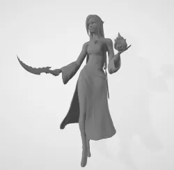 Female High Elf Wizard 3D Model 3D print model