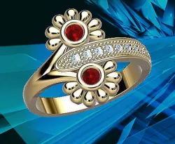 flower ring 3D print model